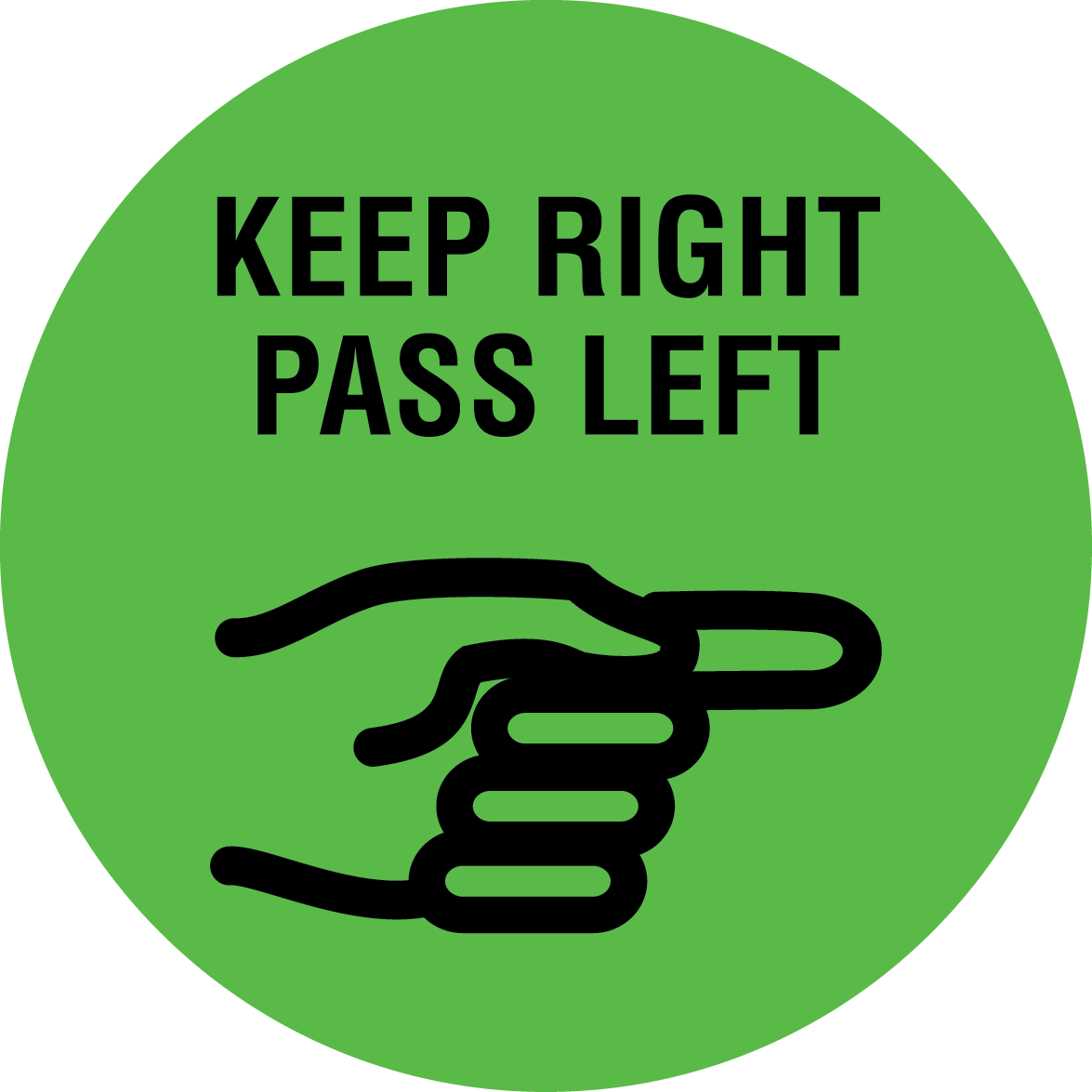 Keep right, pass left icon