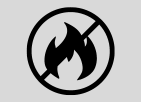 No fire graphic on gray background